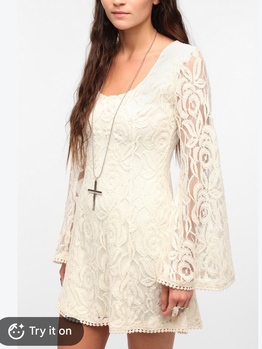 Staring At Stars Women's Lace Bell Sleeve Dress